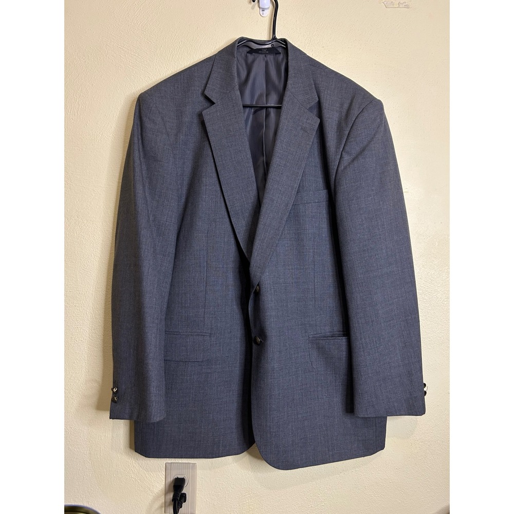 Bert Pulitzer Mens Gray 100% Wool 2 Button Blazer Sport Coat 48 Regular 1506-166